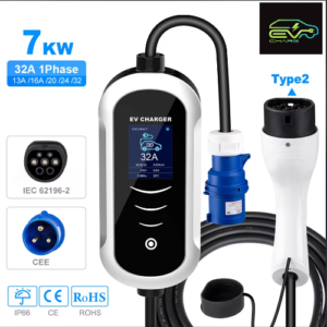 Portable EV Fast Car Charger 7.4KW